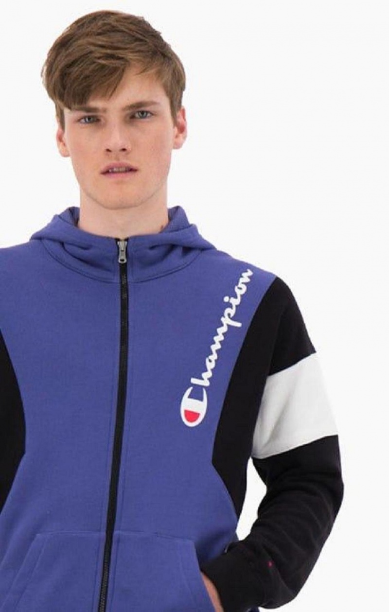 Sudadera con Capucha Champion Zip-Up Colour Block Algodon Terry Encapuchado Jacket Lavanda | 9548-OBDEY