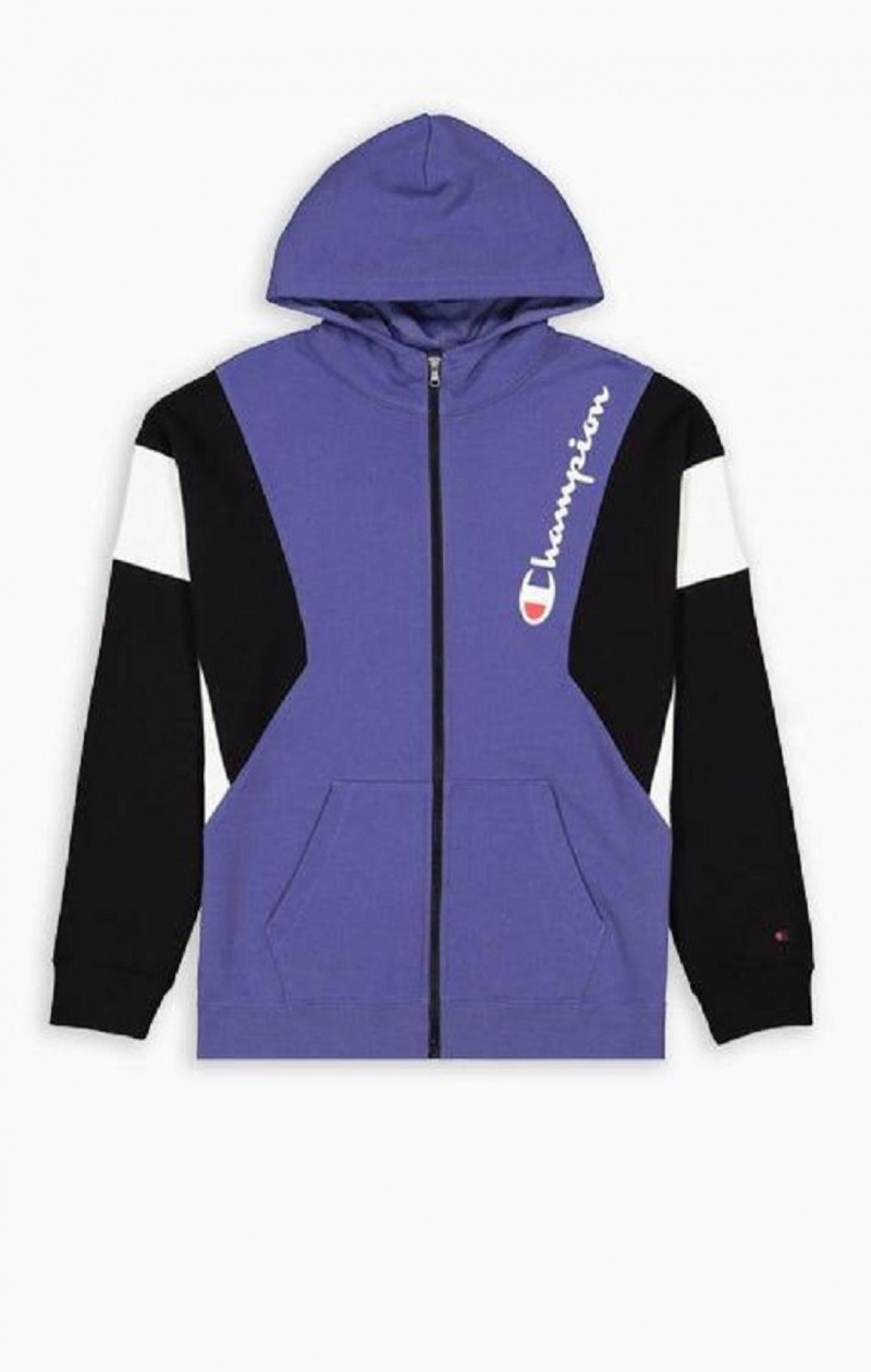 Sudadera con Capucha Champion Zip-Up Colour Block Algodon Terry Encapuchado Jacket Lavanda | 9548-OBDEY