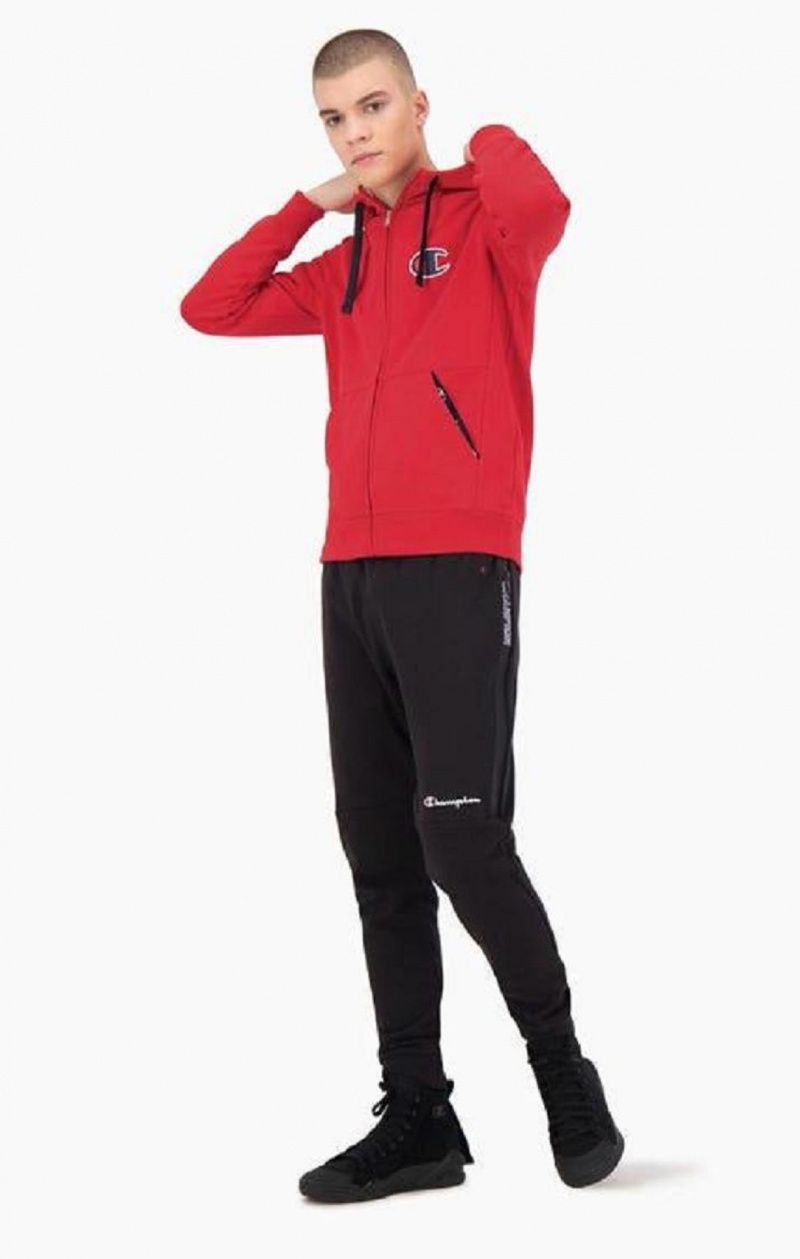 Sudadera con Capucha Champion Zip-Up Gamuza C Algodon Terry Hoodie Rojas | 2804-BKMLR