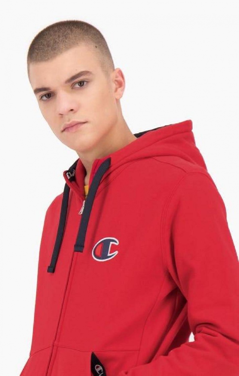 Sudadera con Capucha Champion Zip-Up Gamuza C Algodon Terry Hoodie Rojas | 2804-BKMLR