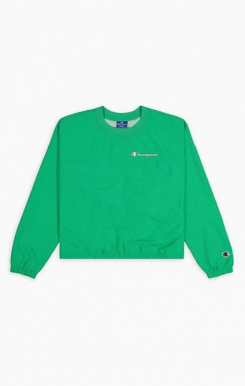 Sudaderas Champion Agua Repellent Script Logo Pista Sweatshirt Verde Claro | 9163-OFDNJ