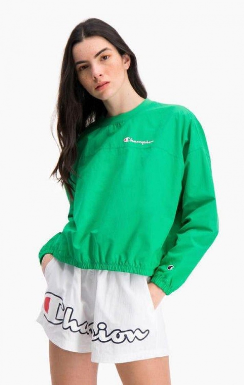 Sudaderas Champion Agua Repellent Script Logo Pista Sweatshirt Verde Claro | 9163-OFDNJ