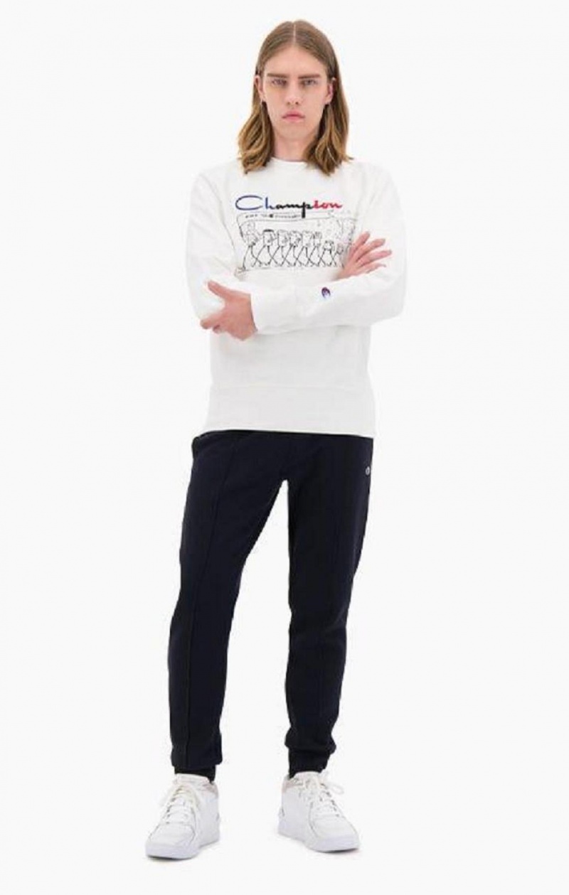 Sudaderas Champion Archive Print Reverse Weave Sweatshirt Blancas | 7021-PFRHX