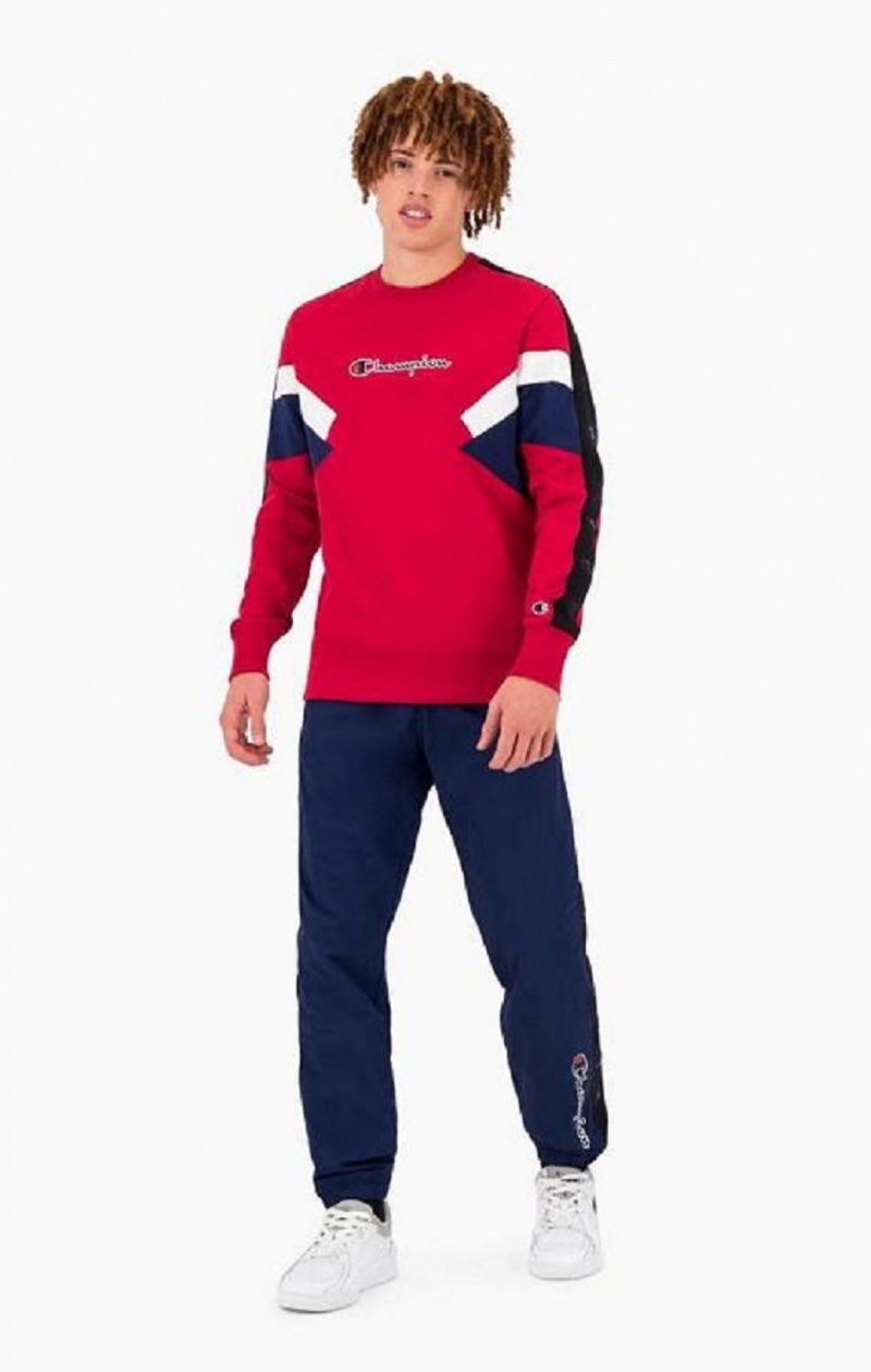 Sudaderas Champion Colour Block Insert Fleece Sweatshirt Rojas | 6704-EDORF