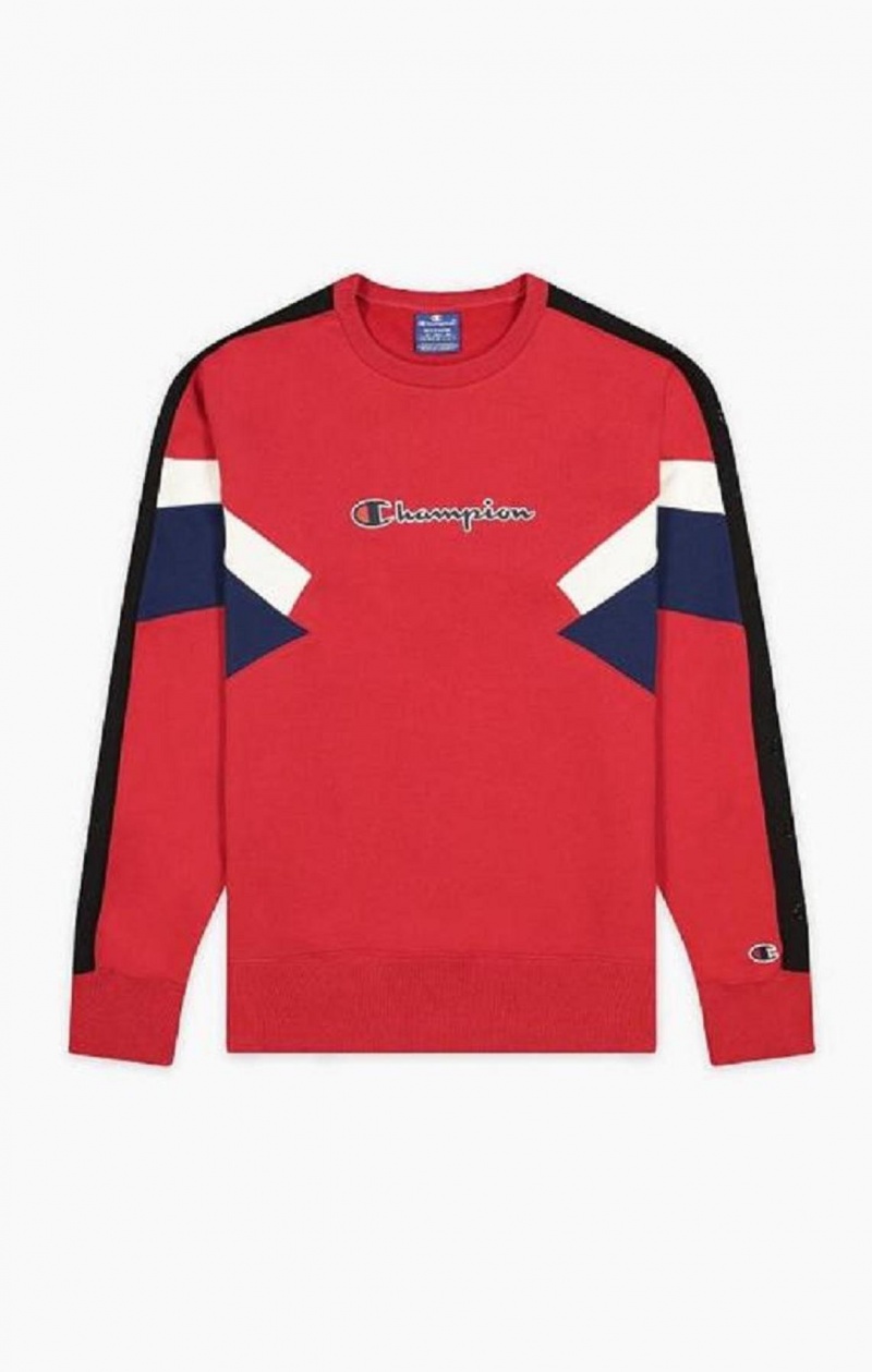 Sudaderas Champion Colour Block Insert Fleece Sweatshirt Rojas | 6704-EDORF