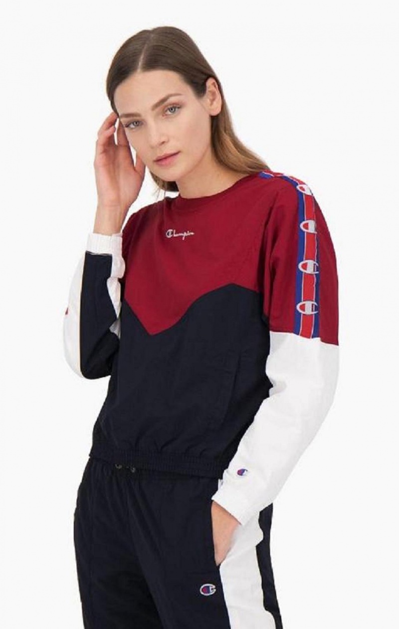 Sudaderas Champion Colour Block Pista Sweatshirt Burdeos | 7548-OXKED