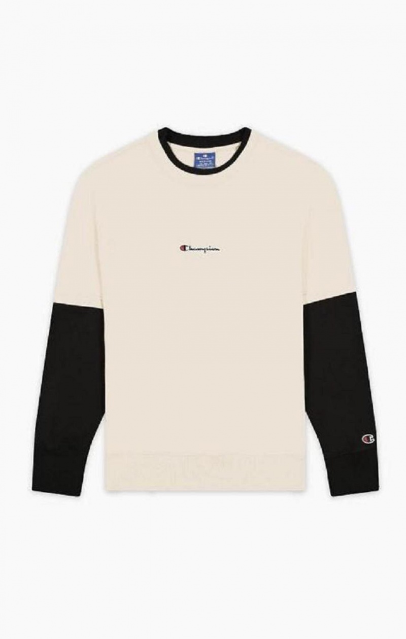 Sudaderas Champion Double Layer Crew Neck Sweatshirt Marrones | 6235-QDSTU