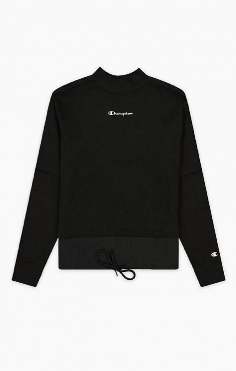 Sudaderas Champion Double Layer Script Logo Fleece Sweatshirt Negras | 4875-QISPE