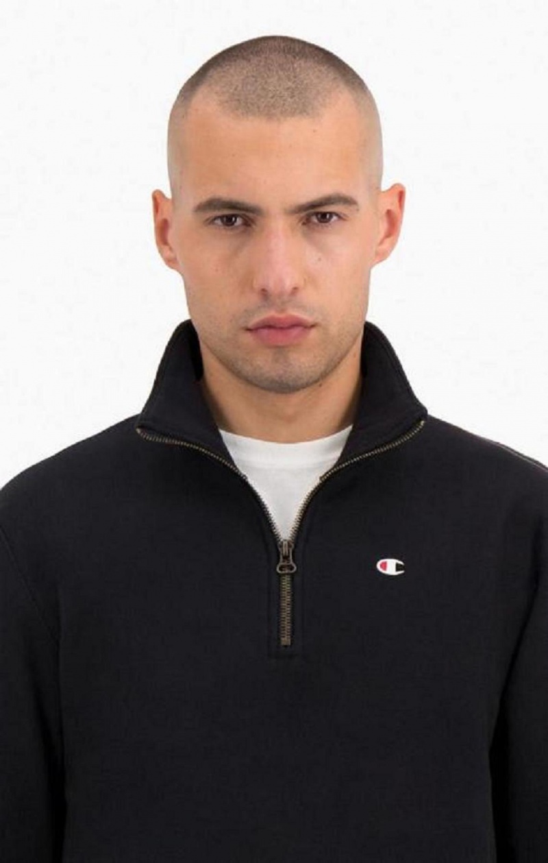 Sudaderas Champion Half Zip-Up Reverse Weave Sweatshirt Negras | 8794-WKRLC