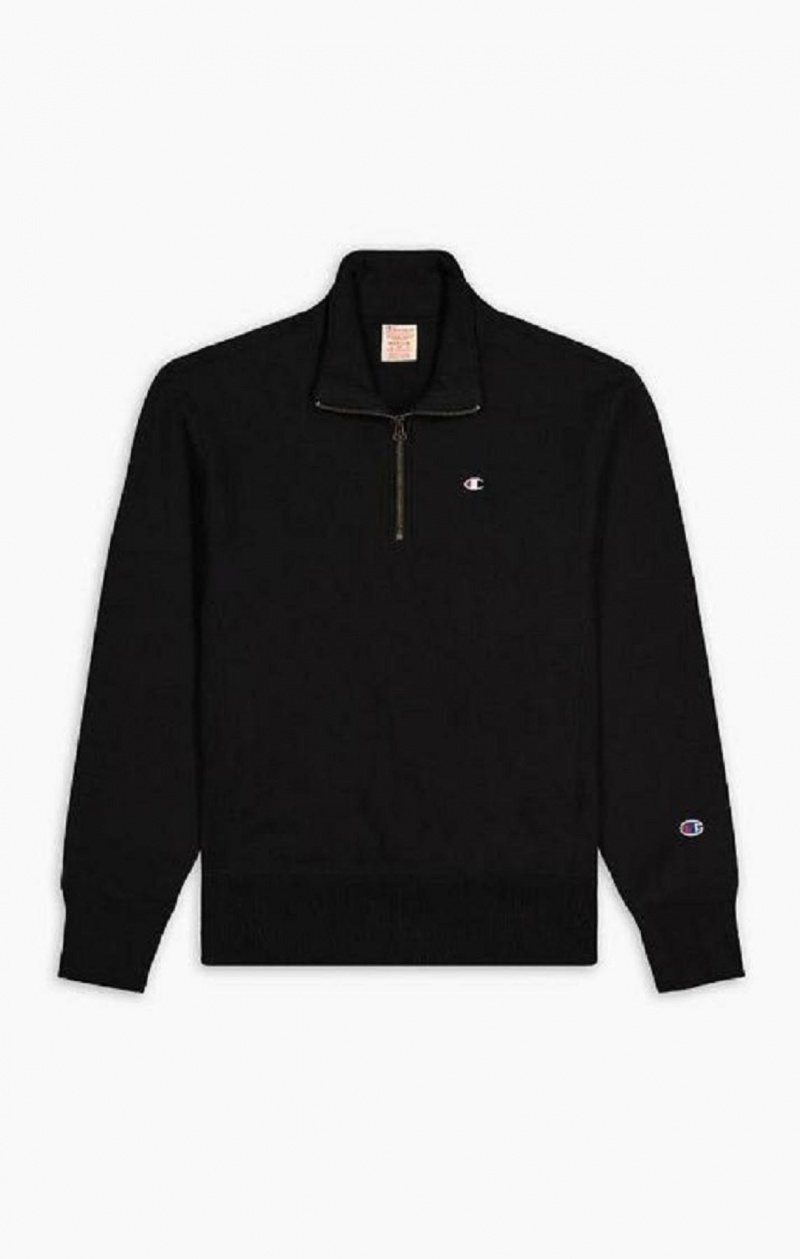 Sudaderas Champion Half Zip-Up Reverse Weave Sweatshirt Negras | 8794-WKRLC