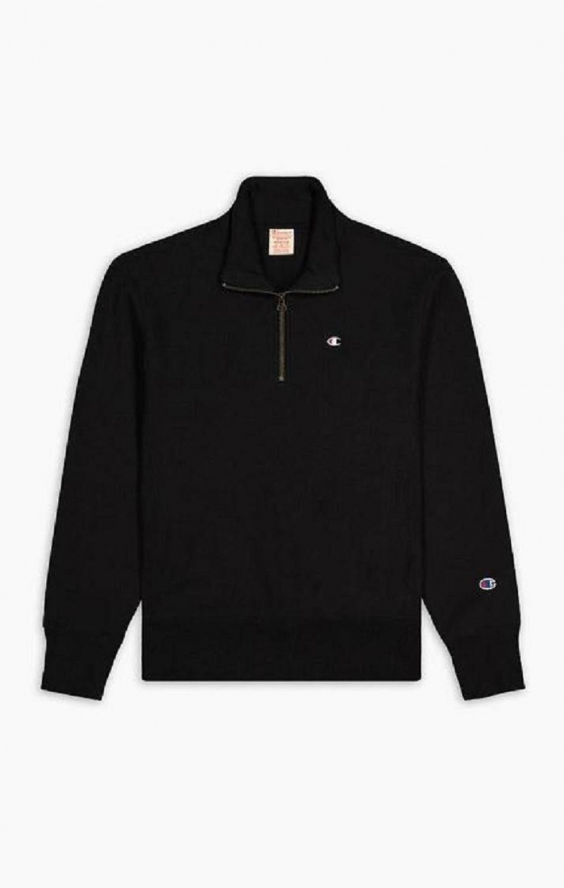 Sudaderas Champion Half Zip-Up Reverse Weave Sweatshirt Negras | 2980-IFLNY