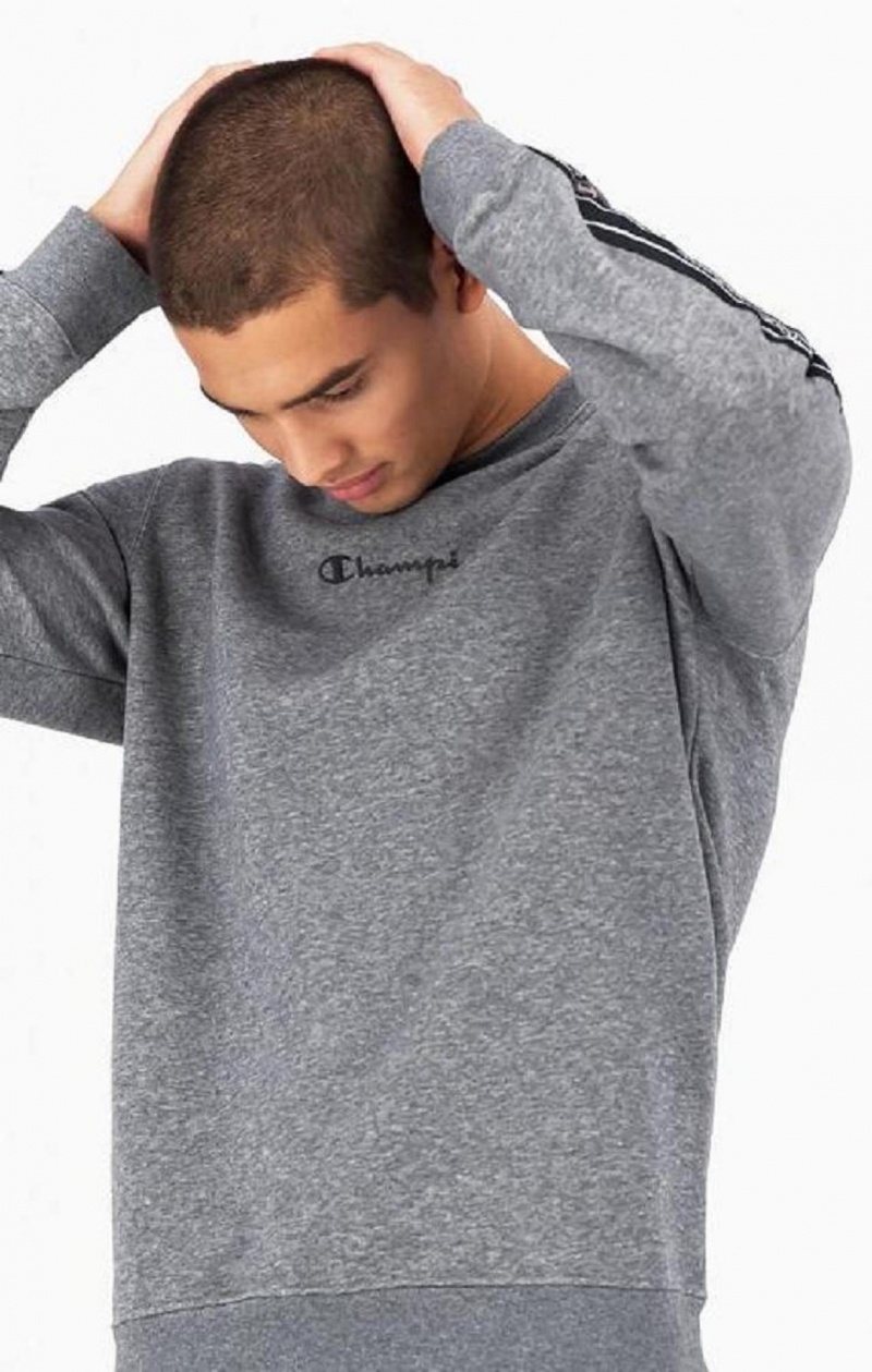 Sudaderas Champion Jacquard Logo Tape Sweatshirt Gris Oscuro | 1829-TCRUP