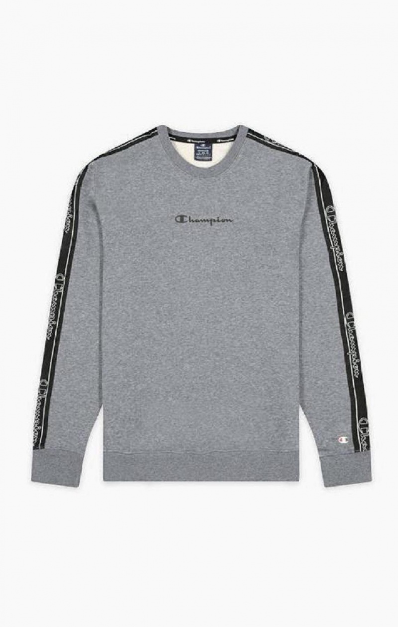 Sudaderas Champion Jacquard Logo Tape Sweatshirt Gris Oscuro | 1829-TCRUP