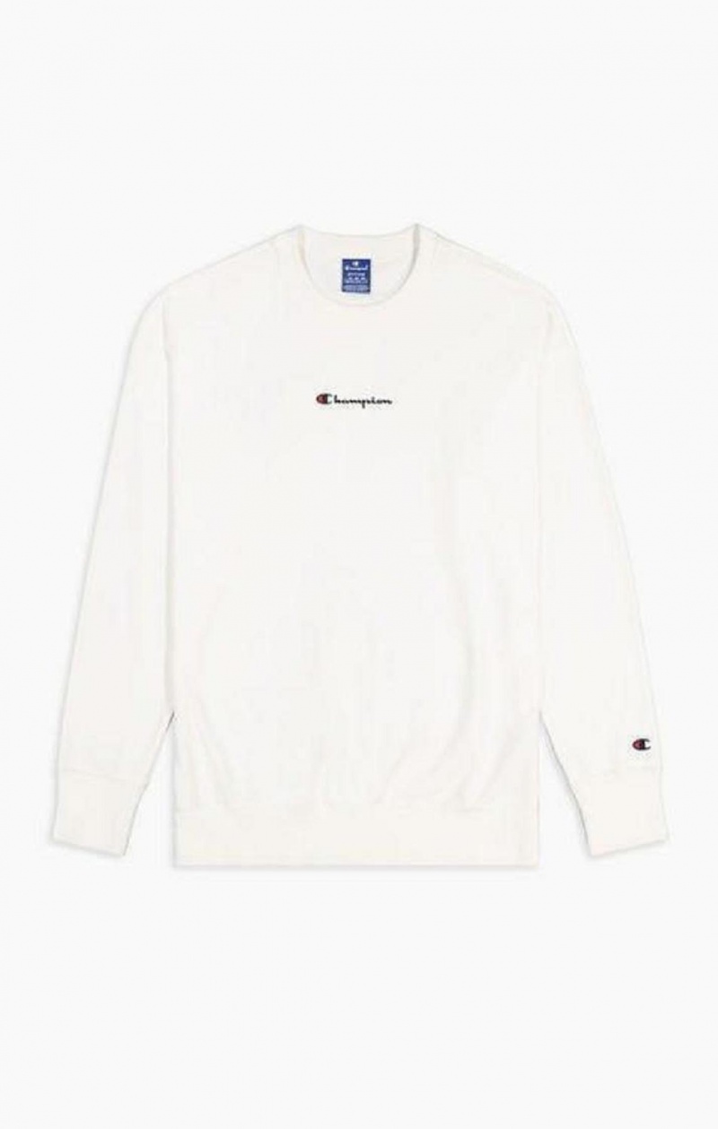 Sudaderas Champion Oversized Script Logo Print Sweatshirt Blancas | 2901-MASJY