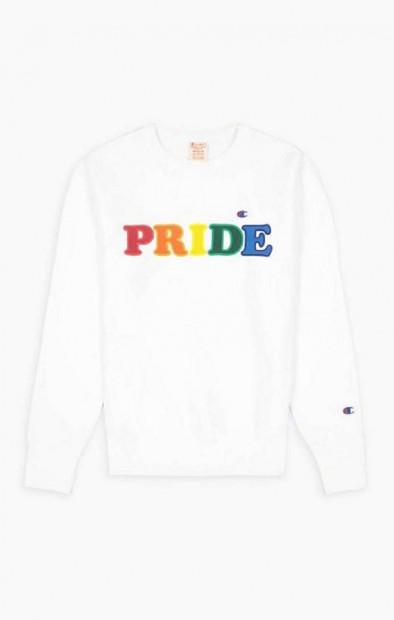 Sudaderas Champion PRIDE Reverse Weave Sweatshirt Blancas | 6708-RZDJH