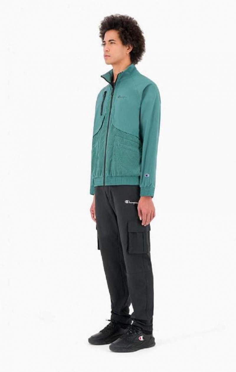 Sudaderas Champion Reflective Logo Mesh Panel High Neck Top Verde | 0746-IZOPC