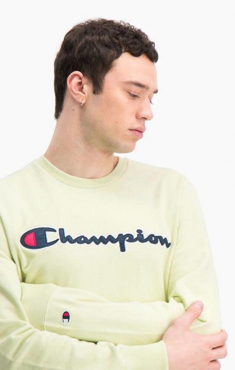 Sudaderas Champion Satin Script Logo Algodon Terry Sweatshirt Turquesa | 3092-LWONV