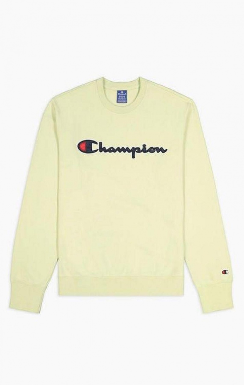 Sudaderas Champion Satin Script Logo Algodon Terry Sweatshirt Turquesa | 3092-LWONV