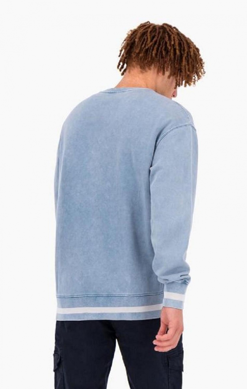 Sudaderas Champion Script Logo Reverse Weave Sweatshirt Azules | 6918-FCTJR