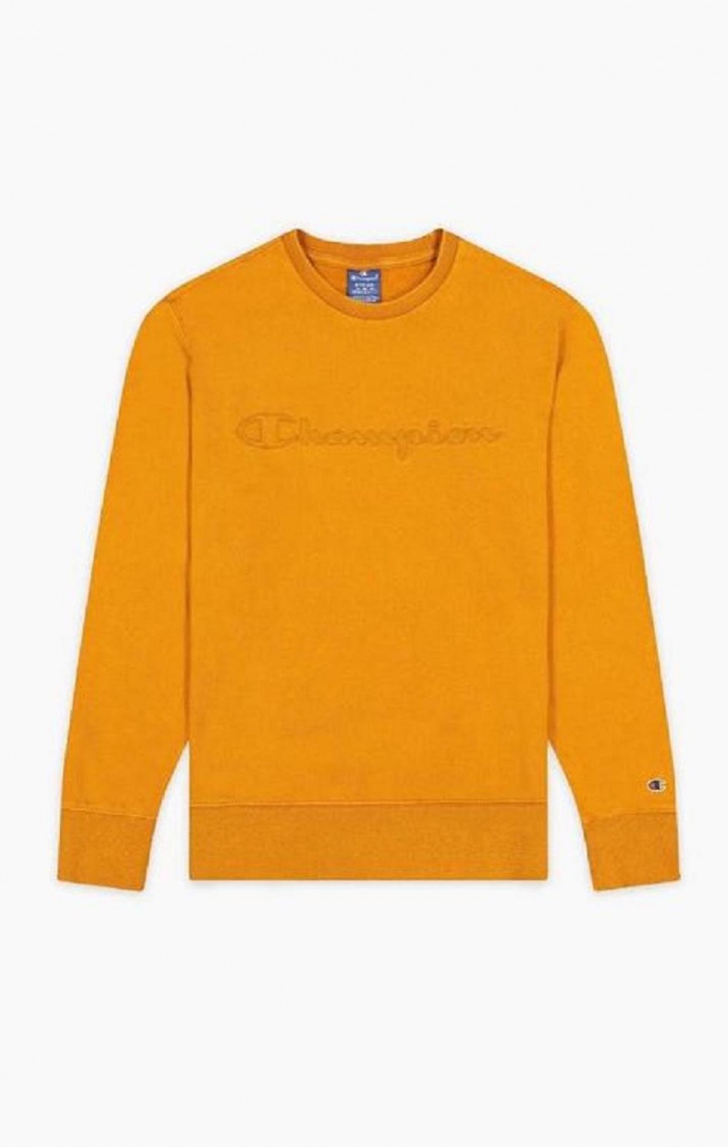 Sudaderas Champion Script Logo Reverse Weave Sweatshirt Naranjas | 3108-HFCZW