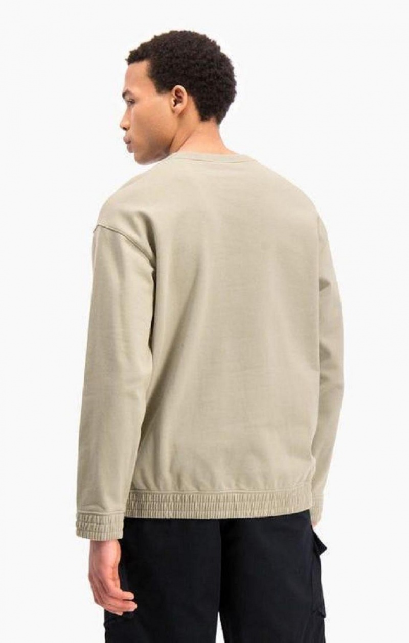 Sudaderas Champion Triple Script Logo Cargo Pocket Sweatshirt Beige | 1539-PLXKF