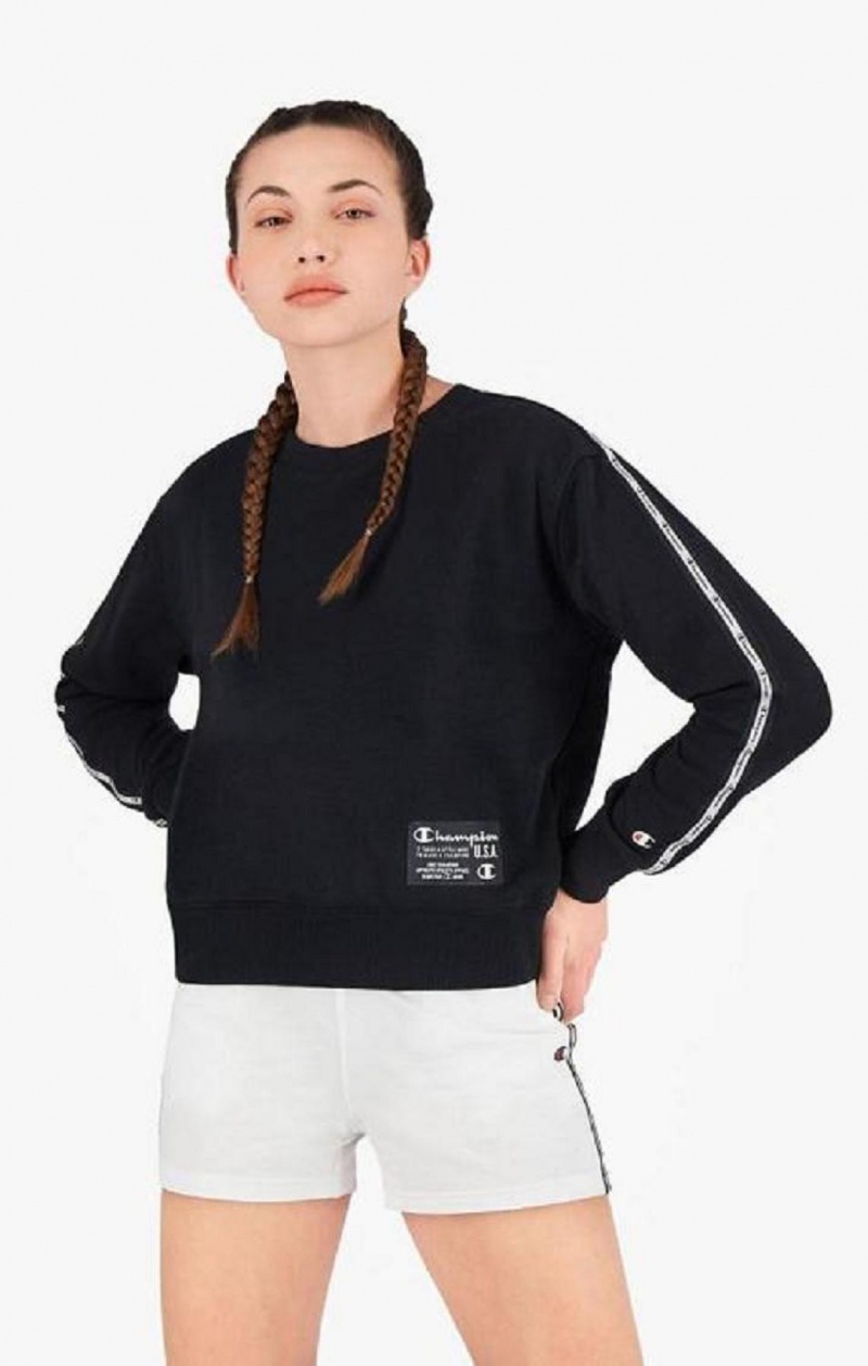 Sudaderas Champion USA Cropped Sweatshirt Negras | 8097-LZFOY