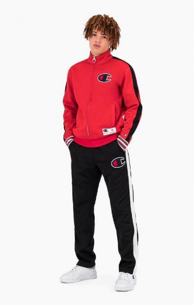 Sudaderas Champion Zip-Up Stripe Sleeve Basketball Sweatshirt Rojas | 5360-IYAHB