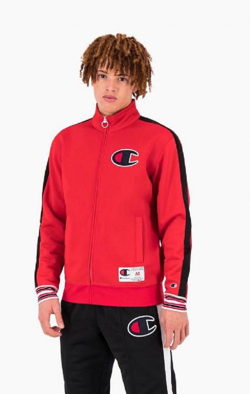 Sudaderas Champion Zip-Up Stripe Sleeve Basketball Sweatshirt Rojas | 5360-IYAHB