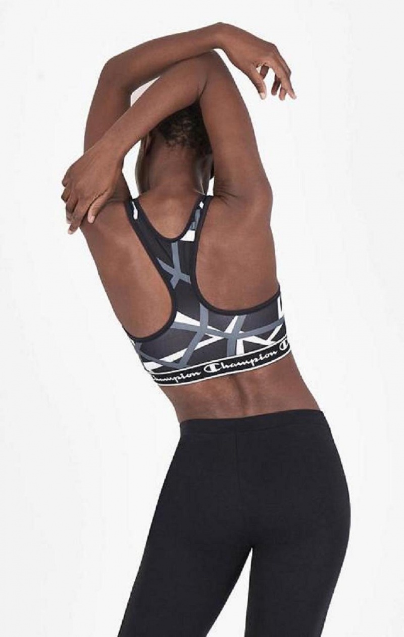 Sujetador Deportivo Champion Geometric Print Sports Bra Negras | 3467-IWREY