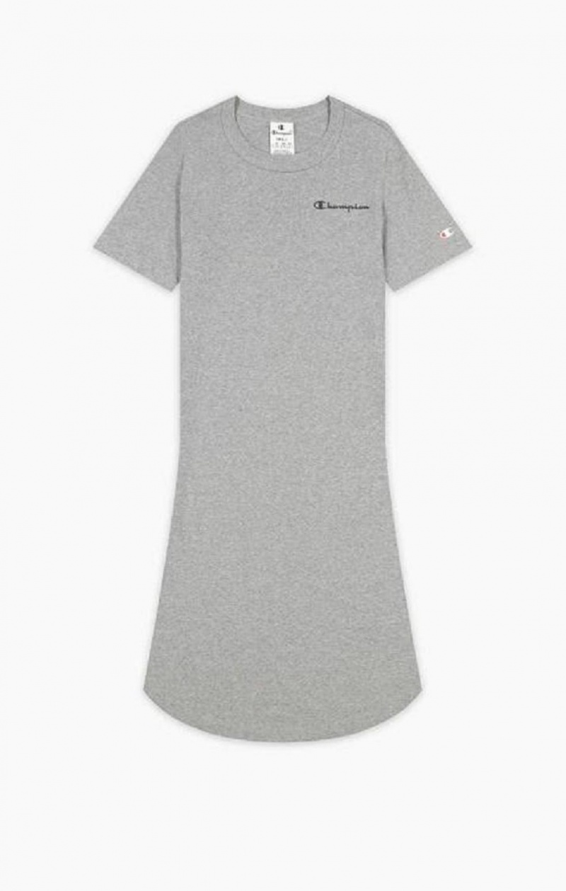 Vestido Champion Acanalado Script Logo T-Shirt Vestido Gris Claro | 2795-NIEYF