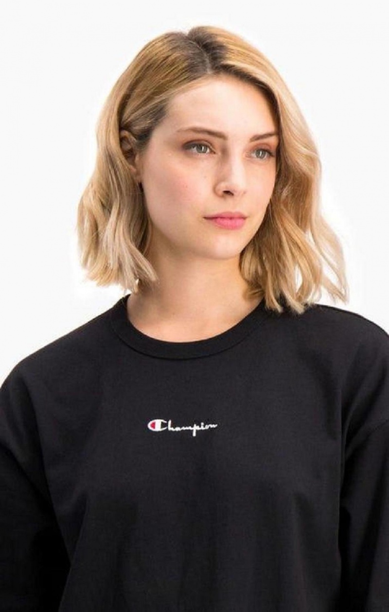 Vestido Champion Script Logo Midi T-Shirt Vestido Negras | 5937-WVBPN