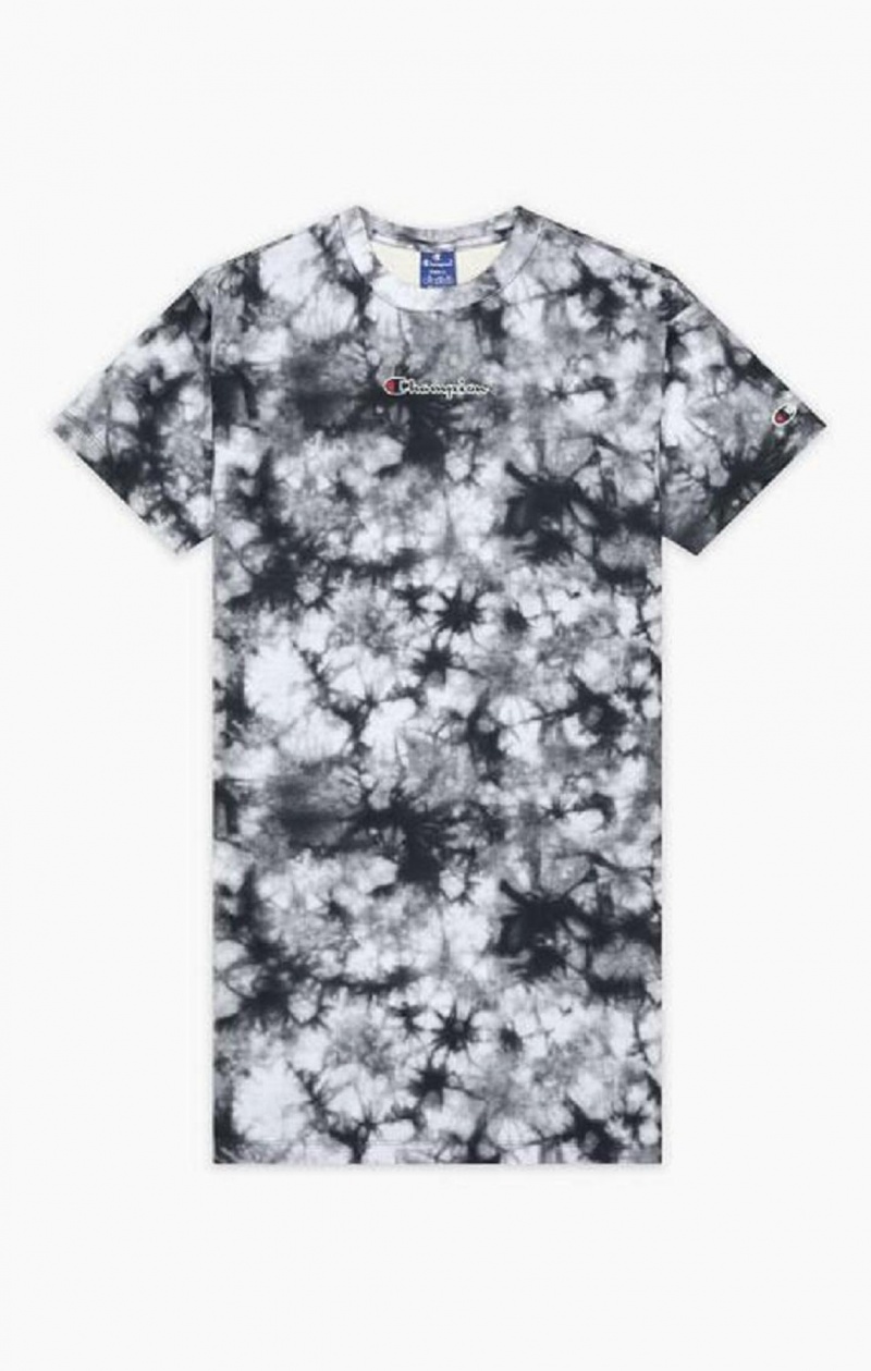 Vestido Champion Tie Dye Digital Print T-Shirt Vestido Negras | 5864-QNBPH