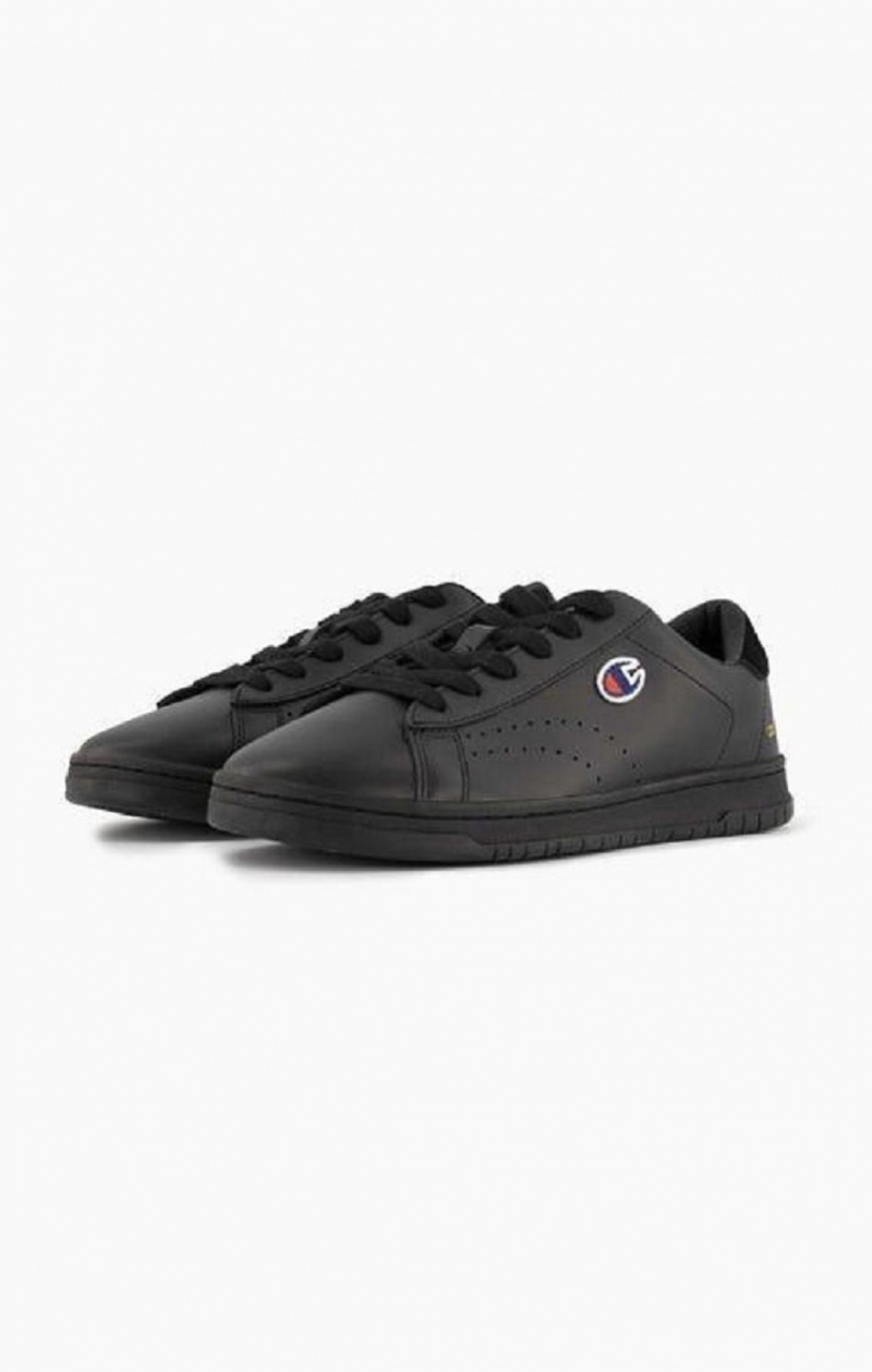 Zapatillas Champion Court Club Patch Logo Trainers Negras | 5648-XFRVA