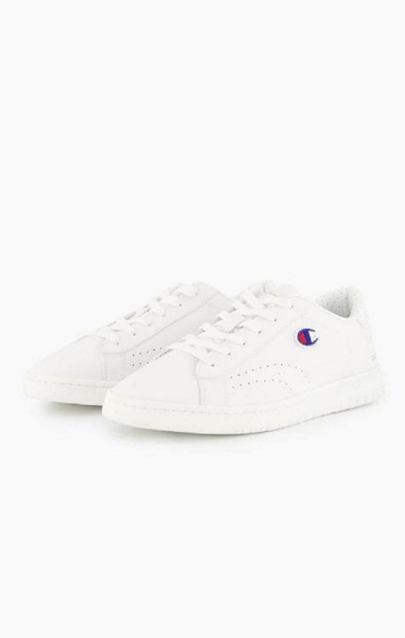 Zapatillas Champion Embroidered Logo Cuero Trainers Blancas | 1085-USOZT