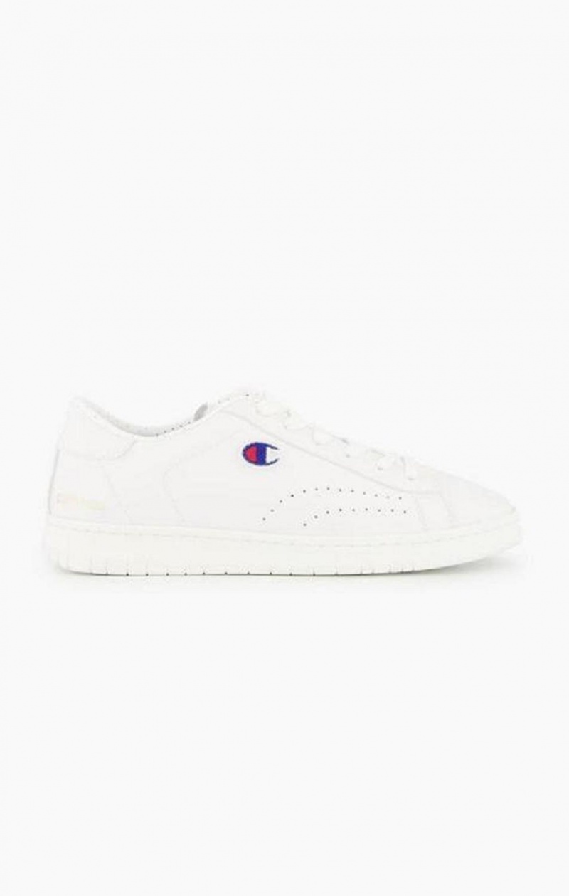 Zapatillas Champion Embroidered Logo Cuero Trainers Blancas | 1085-USOZT