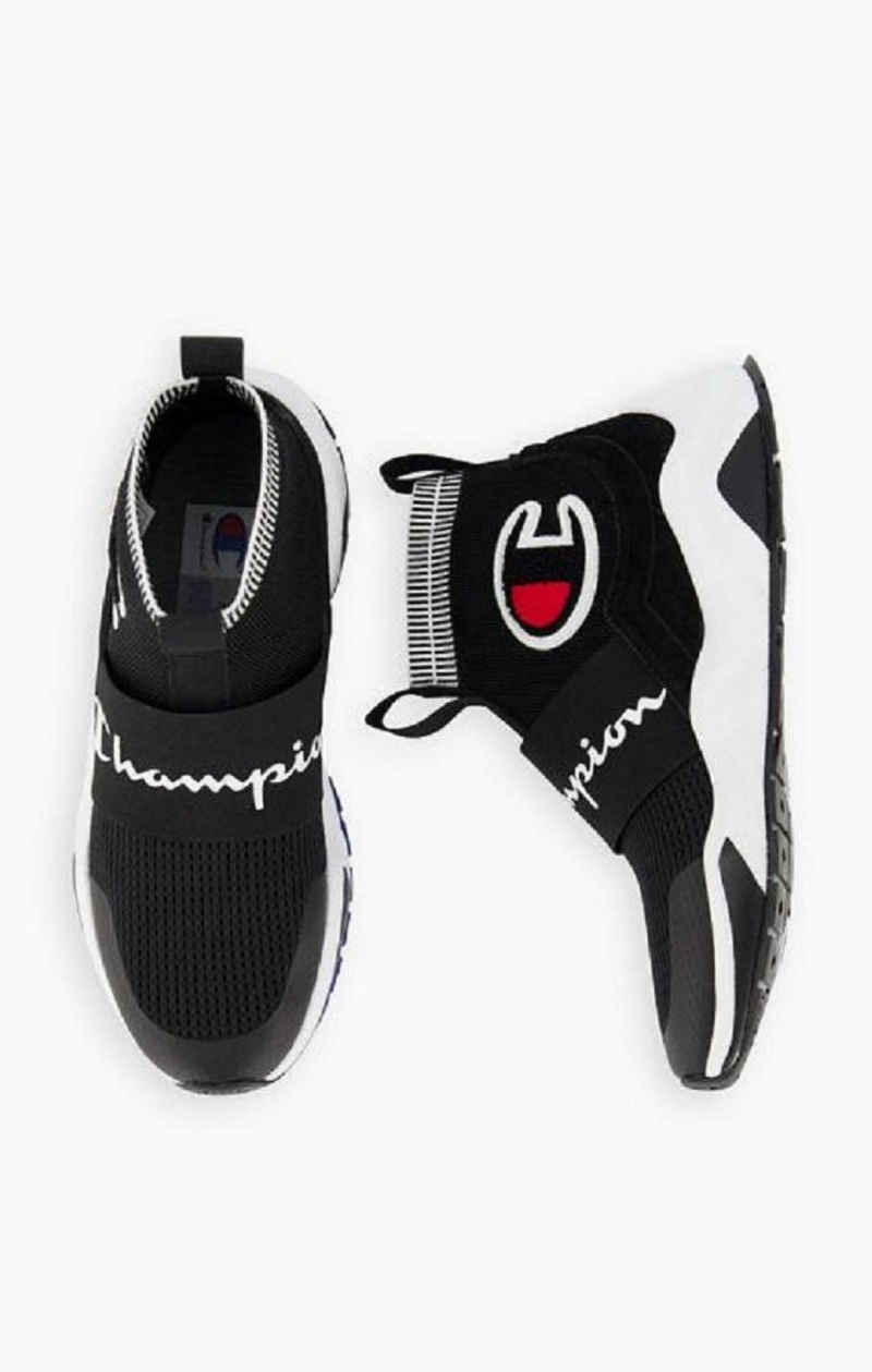 Zapatillas Champion Rally C Logo Sock Runner Trainers Negras | 7841-AXPDY