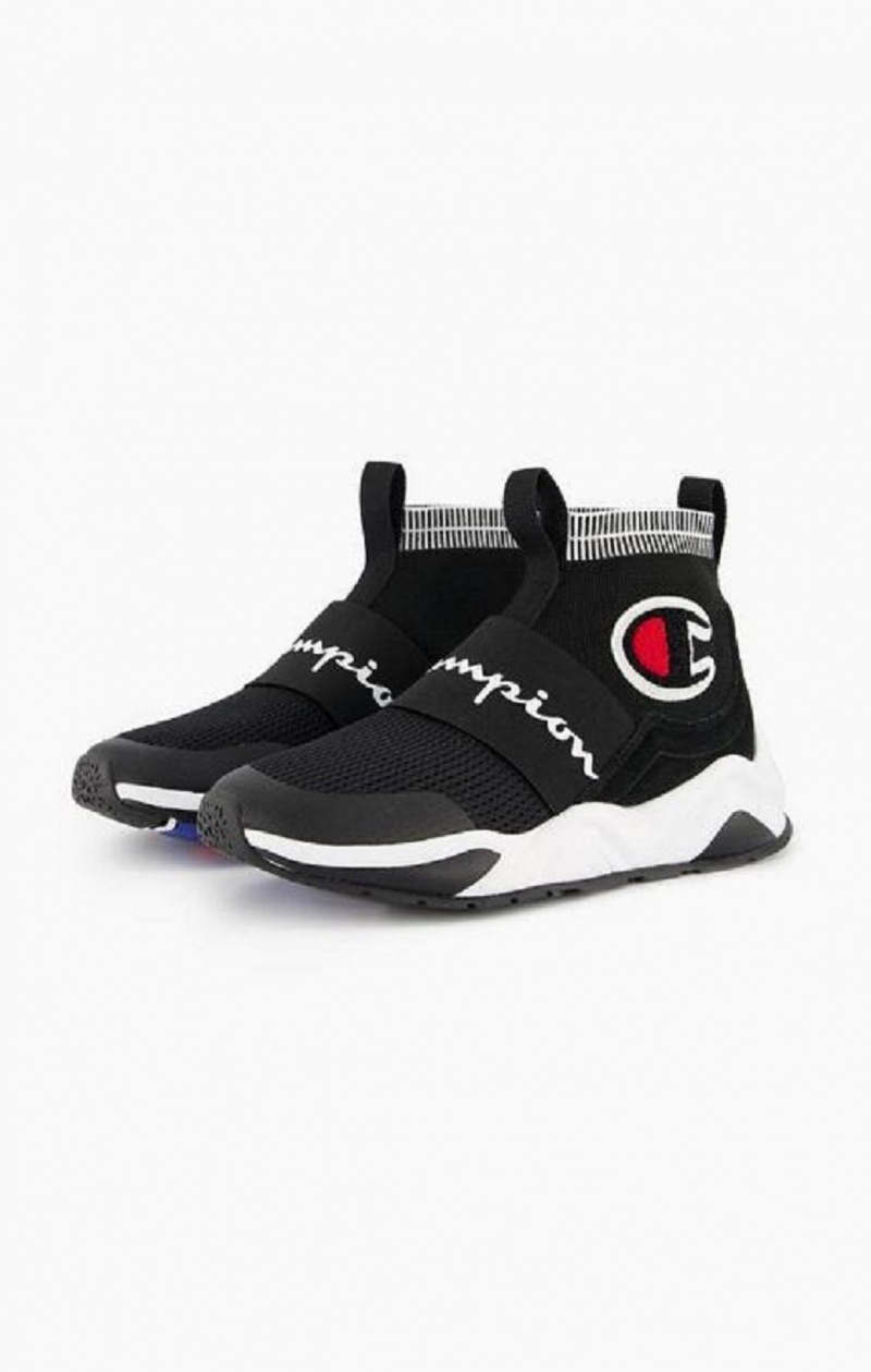 Zapatillas Champion Rally C Logo Sock Runner Trainers Negras | 7841-AXPDY