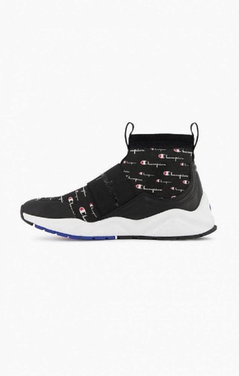 Zapatillas Champion Rally Script Logo Sock Runner Trainers Negras | 4823-TRVLZ