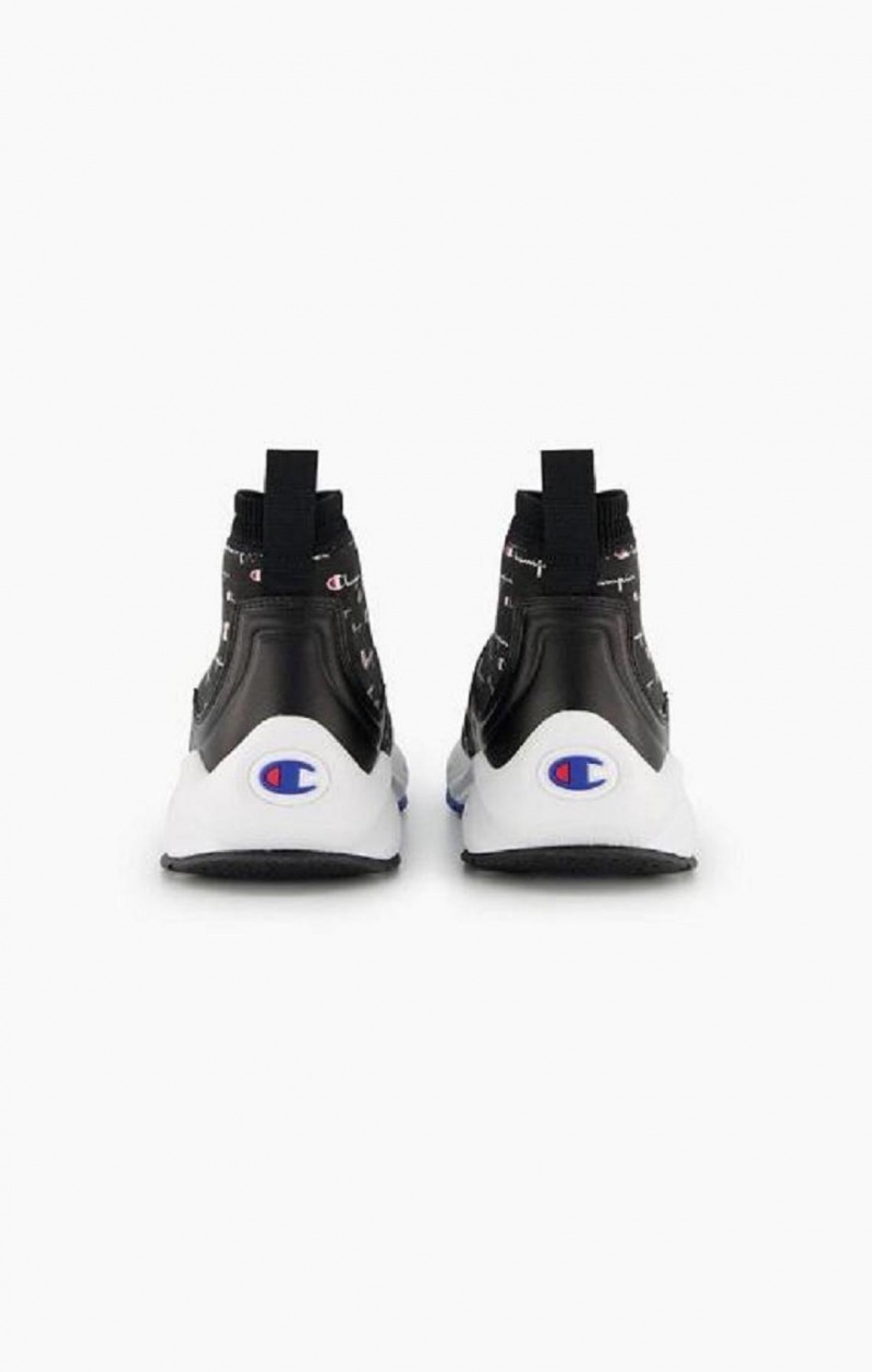 Zapatillas Champion Rally Script Logo Sock Runner Trainers Negras | 4823-TRVLZ